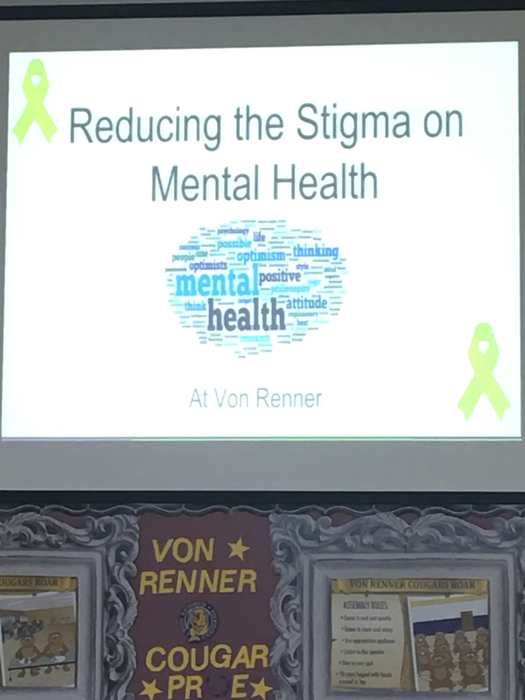 Slide of reducing the stigma on mental health. 