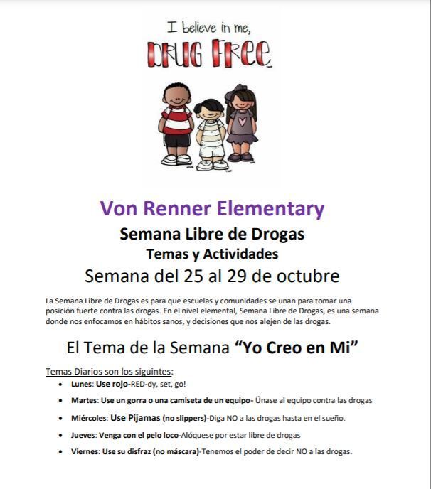 Red Ribbon Week Flyer in Spanish (the original PDF is on the website)