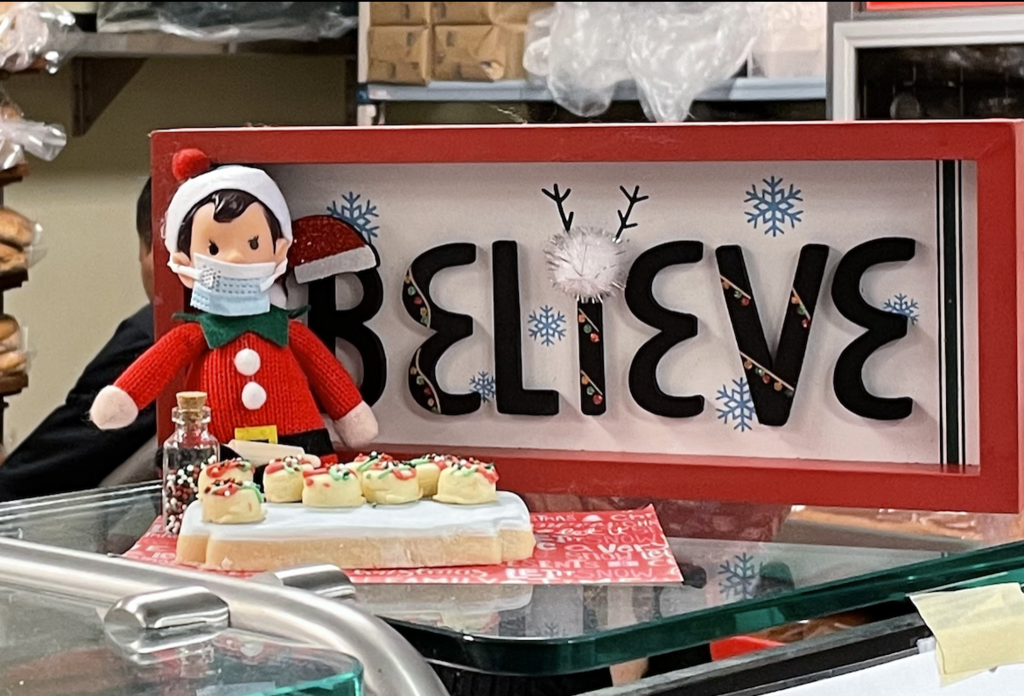 Elf visiting the cafe.