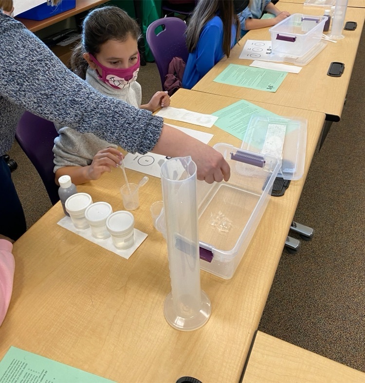 Students conducted a science experiment.