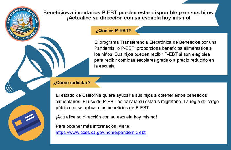 P-EBT Food Benefits Flyer-Spanish