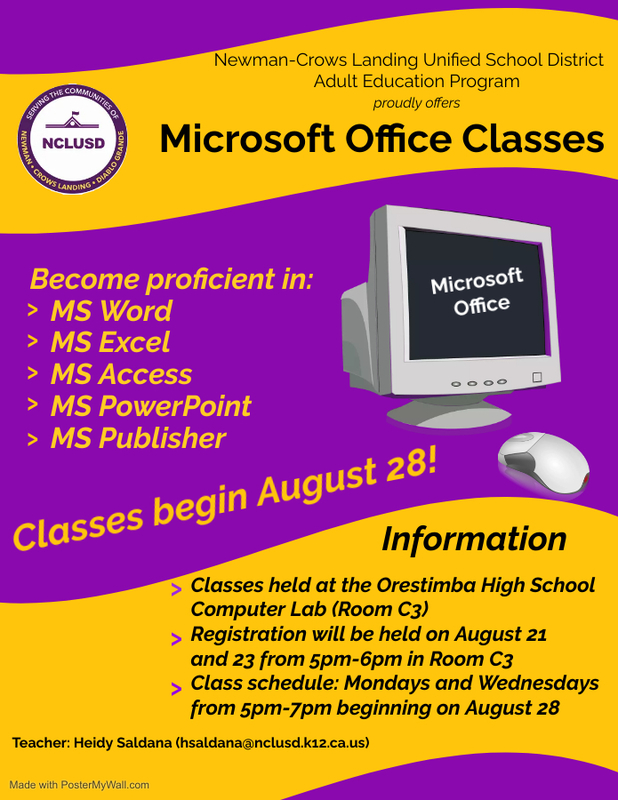 Microsoft Office Classes Flyer - link to PDF
